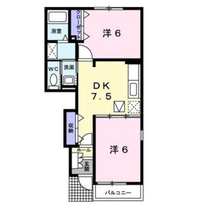 2DK 間取り図