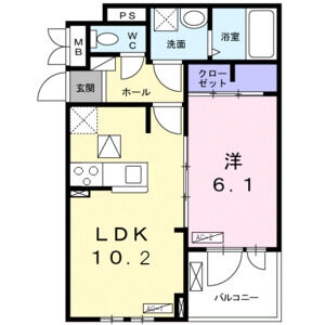 1LDK 間取り図