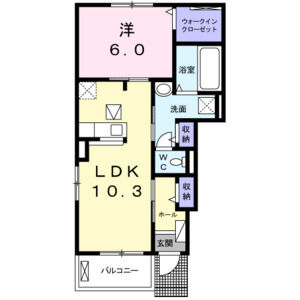 1LDK 間取り図