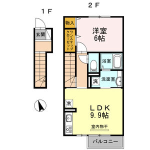1LDK 間取り図
