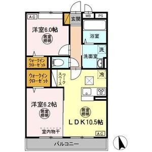 2LDK 間取り図