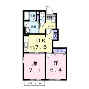 2DK 間取り図