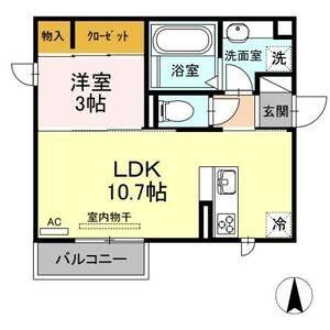 1LDK 間取り図