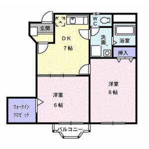 2DK 間取り図