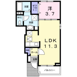 1LDK 間取り図