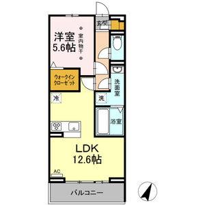1LDK 間取り図