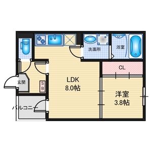 1LDK 間取り図