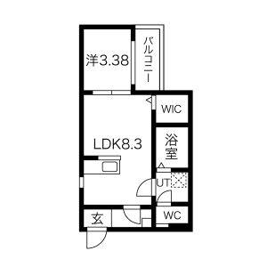 1LDK 間取り図