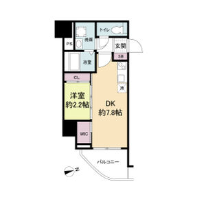 1DK 間取り図