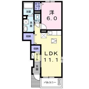1LDK 間取り図