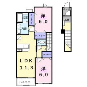 2LDK 間取り図