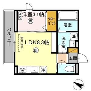 1LDK 間取り図