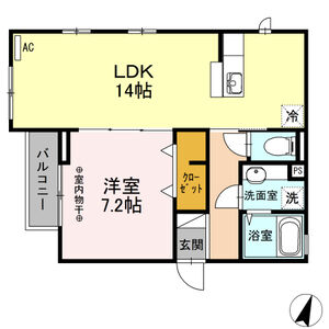 1LDK 間取り図