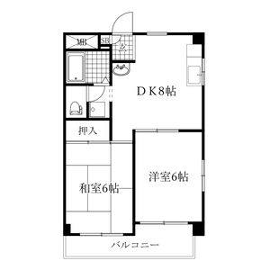 2DK 間取り図