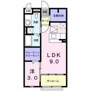 1LDK 間取り図