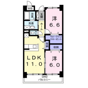 2LDK 間取り図