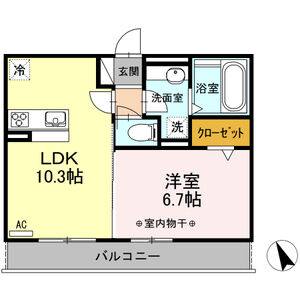 1LDK 間取り図