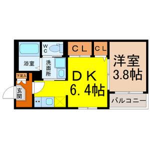 1DK 間取り図