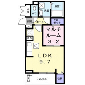 1LDK 間取り図
