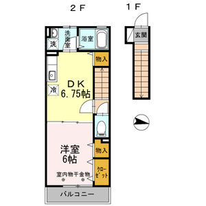 1DK 間取り図