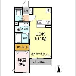 1LDK 間取り図