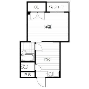 1DK 間取り図