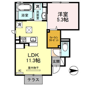 1LDK 間取り図