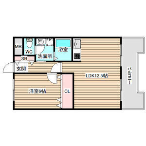 1LDK 間取り図