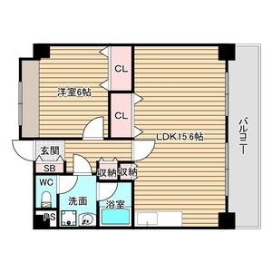 1LDK 間取り図