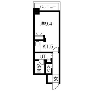 1K 間取り図