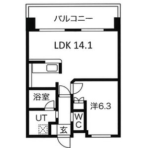 1LDK 間取り図