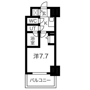 1K 間取り図