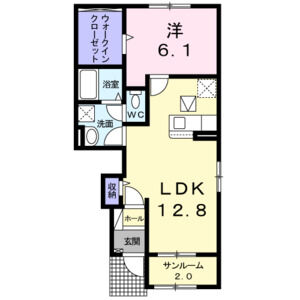 1LDK 間取り図