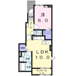 1LDK 間取り図