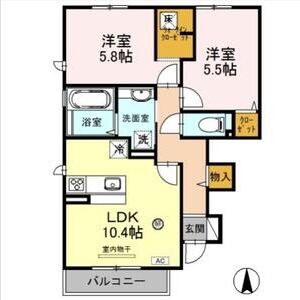 2LDK 間取り図