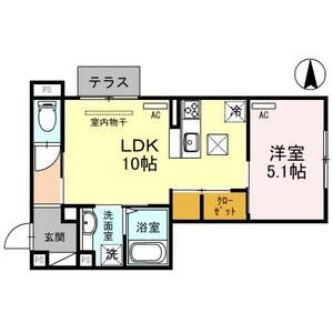 1LDK 間取り図
