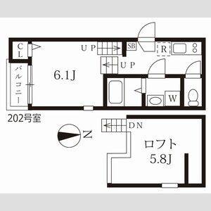 1K 間取り図