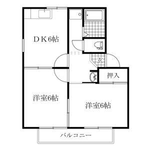 2DK 間取り図