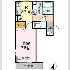 1K 間取り図