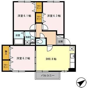 3DK 間取り図
