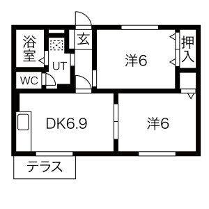 2DK 間取り図