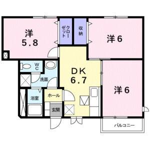 3DK 間取り図