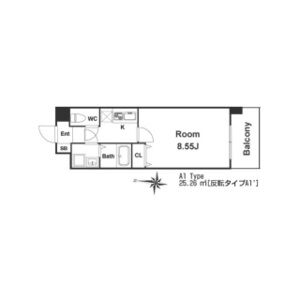 1K 間取り図