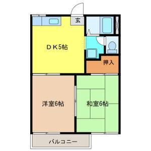 2DK 間取り図