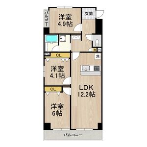1DK 間取り図