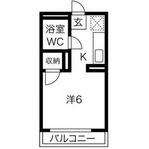 1K 間取り図