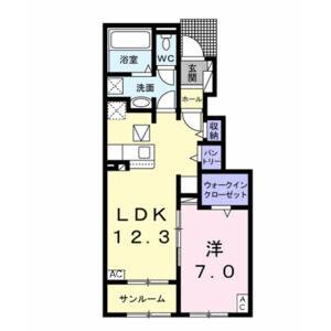 1LDK 間取り図