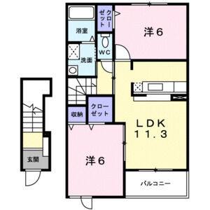 2LDK 間取り図