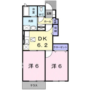 2DK 間取り図