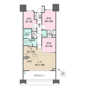 3LDK 間取り図